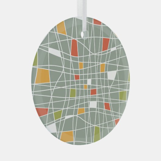 Ornement En Verre Abstrait sans fil : Design Motif moderne. (Avant droite)