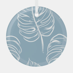 Ornement En Verre Abstraite Feuille Tropicale : Verdure transparente