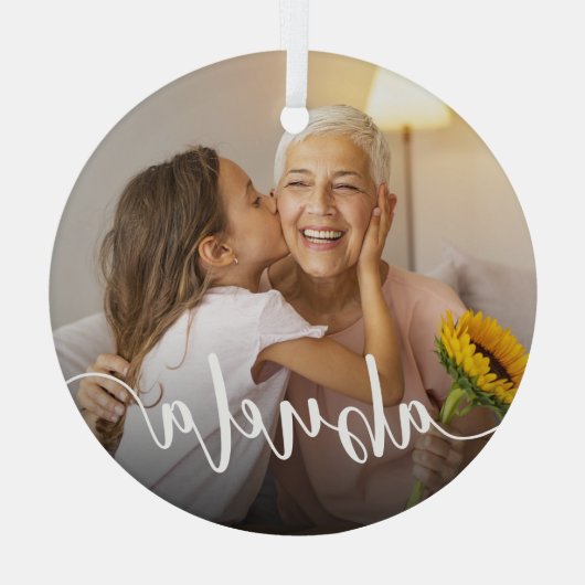 Ornement En Verre Abuela Grandma superposition de script (Verso)