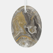 Ornement En Verre Acrylique marbré, texture inspirée de la nature. (Avant gauche)