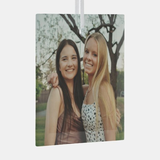 Ornement En Verre Add Your Own Custom Photo (Avant droite)