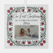 Ornement En Verre Adoption Notre Premier Noël En Famille Éternelle (Recto)