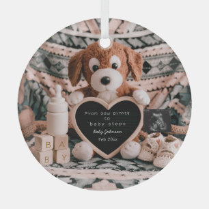 Ornement En Verre Adorable chiot ploucheux faire-part de grossesse