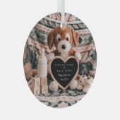 Ornement En Verre Adorable chiot ploucheux faire-part de grossesse (Avant droite)