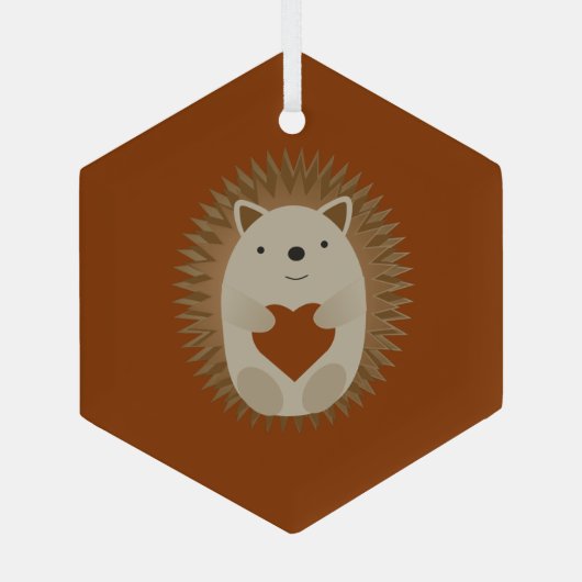 Ornement En Verre Adorable Coeur de hérisson (Verso)