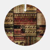 Ornement En Verre African Patchwork : Grunge Print Arrière - plan (Verso)