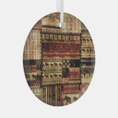 Ornement En Verre African Patchwork : Grunge Print Arrière - plan (Avant droite)