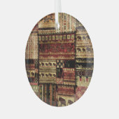 Ornement En Verre African Patchwork : Grunge Print Arrière - plan (Avant gauche)
