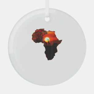 Ornement En Verre Afrique T Carte Chemise De L'Afrique Le Soleil Sud