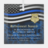 Ornement En Verre Agent de police Application de la loi Retraite per (Recto)