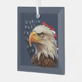 Ornement En Verre Aigle à drapeau américain (Avant gauche)