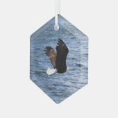 Ornement En Verre Aigle survolant la crête océanique (Avant gauche)