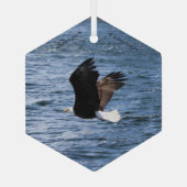 Ornement En Verre Aigle survolant la crête océanique (Verso)