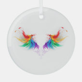 Ornement En Verre Ailes fluffy arc-en-ciel (Recto)