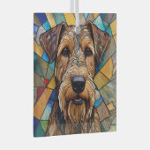 Ornement En Verre Airedale Chien "Verre Tiré" (Avant droite)