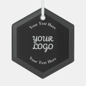 Ornement En Verre Ajouter un logo modifiable noir (Recto)