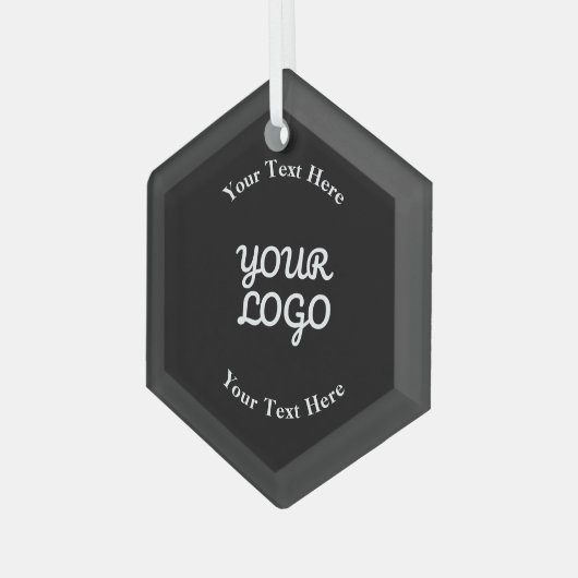 Ornement En Verre Ajouter un logo modifiable noir (Avant gauche)