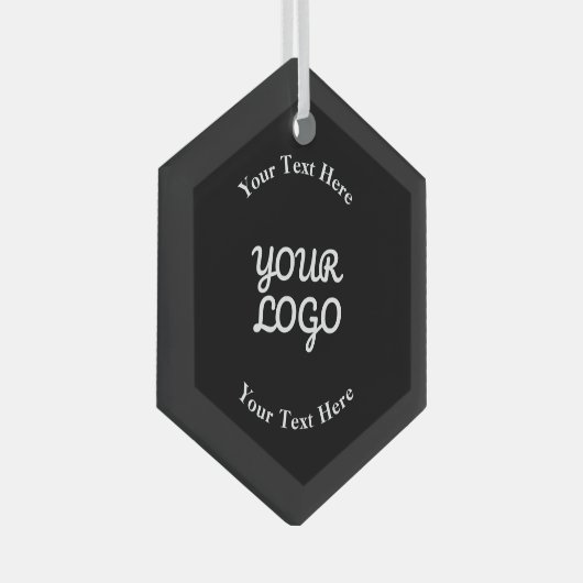Ornement En Verre Ajouter un logo modifiable noir (Avant droite)