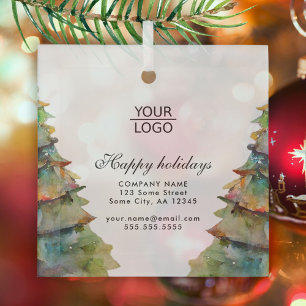Ornement En Verre Ajouter un logo Promotion d'arbre de Noël de texte