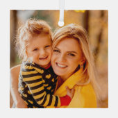 Ornement En Verre Ajouter votre propre Modèle photo (Verso)