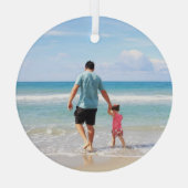 Ornement En Verre Ajouter votre propre photo ou texte (Verso)