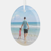 Ornement En Verre Ajouter votre propre photo ou texte (Avant gauche)