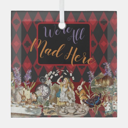 Ornement En Verre Alice au pays des merveilles Mad Cheshire Chat (Recto)