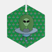 Ornement En Verre Alien dans son petit vaisseau spatial (Verso)