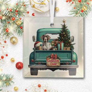 Ornement En Verre Allemagne Pointeur à cheveux Retro Camion Noël