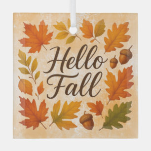 Ornement En Verre Allo Feuilles et glaces automnales