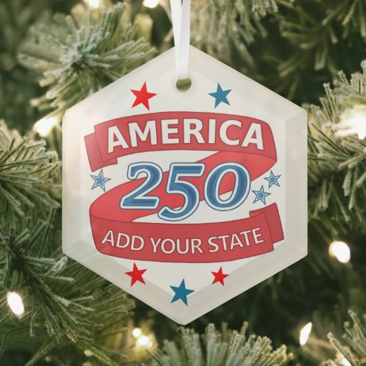 Ornement En Verre America 250 Add State 250th Anniversary Keepsake (Insitu)