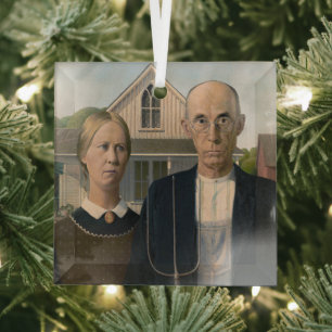 Ornement En Verre American Gothic : Vie rurale pauvre paysan