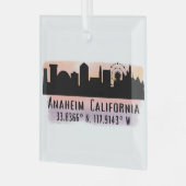 Ornement En Verre Anaheim Skyline Latitude et Longitude (Avant gauche)