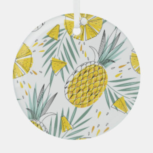 Ornement En Verre Ananas juteux : motif vintage brillant.