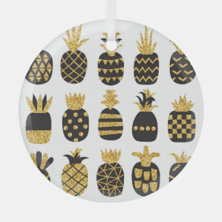 Ornement En Verre Ananas noirs : Ensemble texturé unique