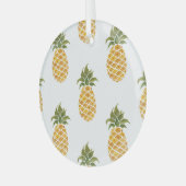 Ornement En Verre Ananas peint à la main, arrière - plan aquarelle. (Avant gauche)