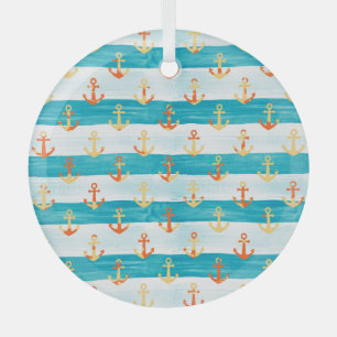 Ornement En Verre Ancrages Abstraits : motif à bande aquarelle.