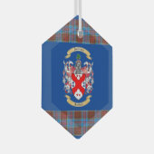 Ornement En Verre Anderson Crest avec Anderson Tartan. (Avant droite)