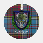 Ornement En Verre Anderson Scottish Clan Tartan & Crest (Verso)