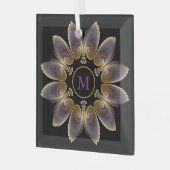 Ornement En Verre Ange Abstraite ailes Mandala Monogramme fractal (Avant gauche)
