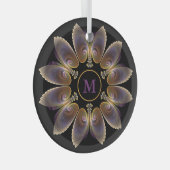 Ornement En Verre Ange Abstraite ailes Mandala Monogramme fractal (Avant droite)
