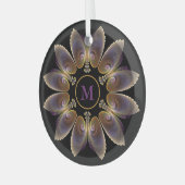 Ornement En Verre Ange Abstraite ailes Mandala Monogramme fractal (Avant gauche)