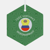 Ornement En Verre Ange de Noël colombien Abuela Nom Année Hexagon (Verso)