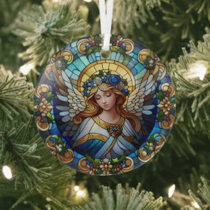 Ornement En Verre Ange de Noël en verre tendu