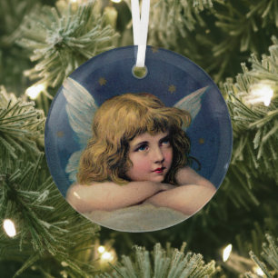 Ornement En Verre Ange de Noël Vintage