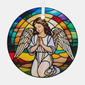 Ornement En Verre Ange de prière Arc-en-ciel (Verso)