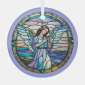 Ornement En Verre Ange Lilac Et Turquoise (Recto)