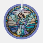 Ornement En Verre Ange Lilac Et Turquoise (Verso)