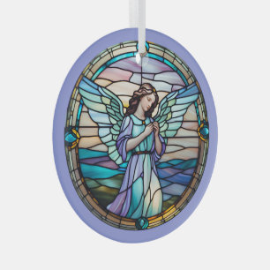 Ornement En Verre Ange Lilac Et Turquoise