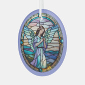 Ornement En Verre Ange Lilac Et Turquoise (Avant gauche)